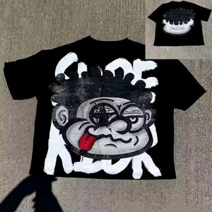 Kids Black Graphic Tee with Cartoon Design